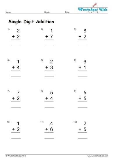 single-addition-one-digit-worksheets