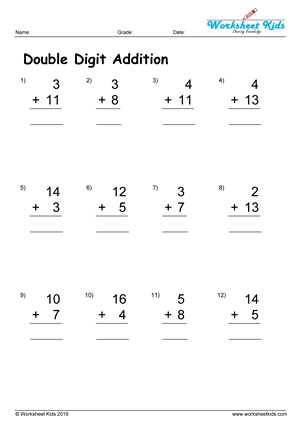 addition within 20 worksheets
