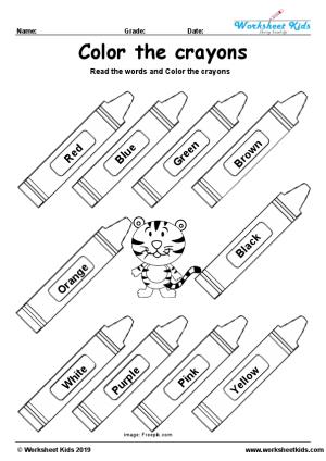 Crayons coloring page activity for preschool-Worksheets kids