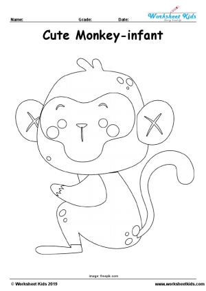 monkey infant cute coloring