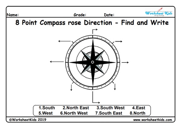 8 point direction compass worksheet