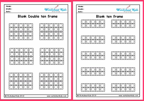 Blank ten frame and double ten frame flash card
