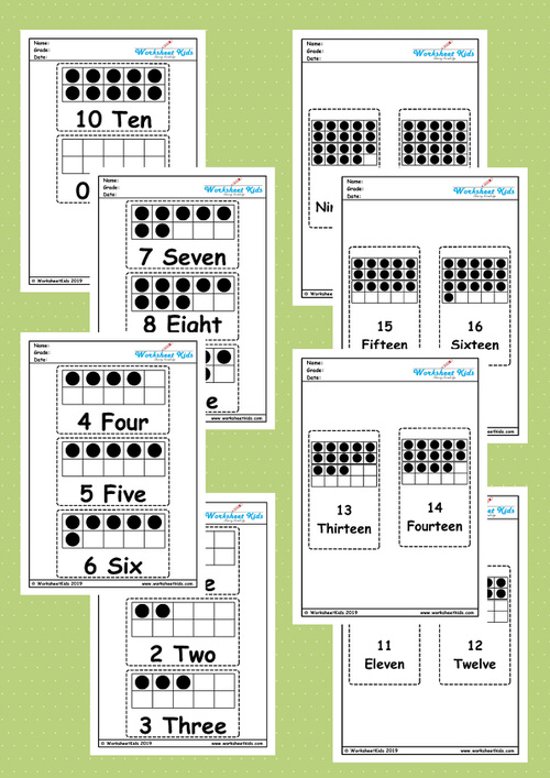 ten frames printable flash cards