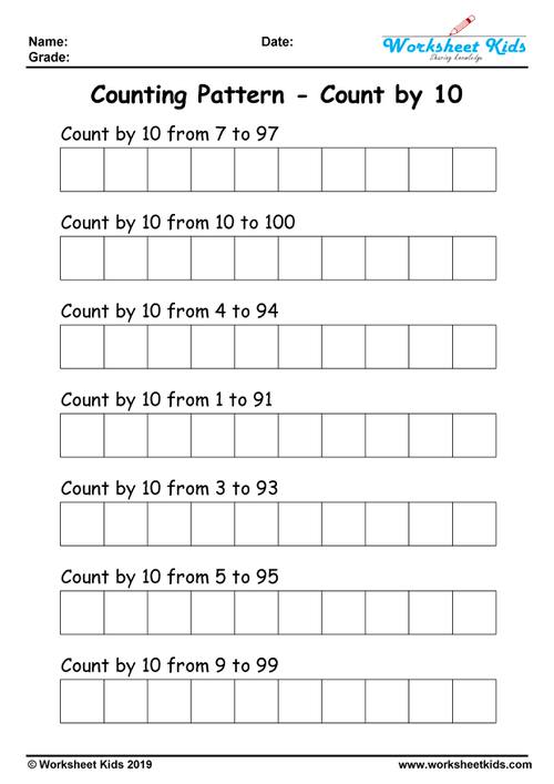 skip counting by 10