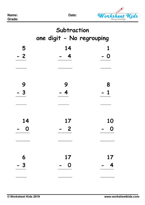 single integer no regroup