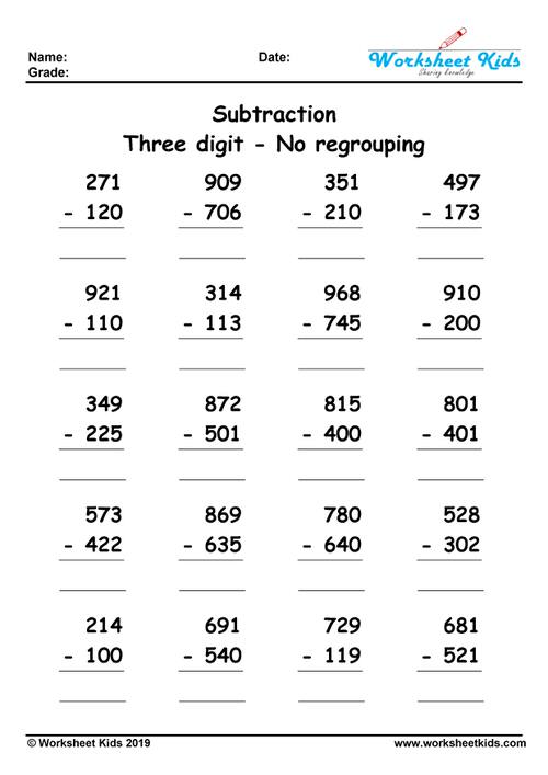 2nd grade subtraction