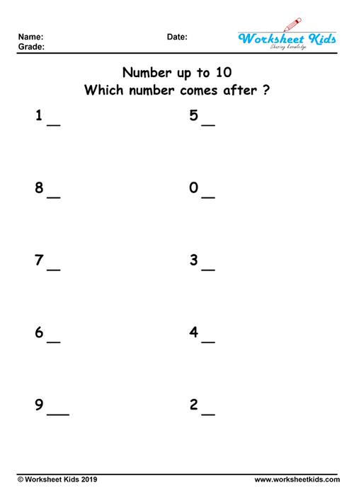 which number comes after up to 10