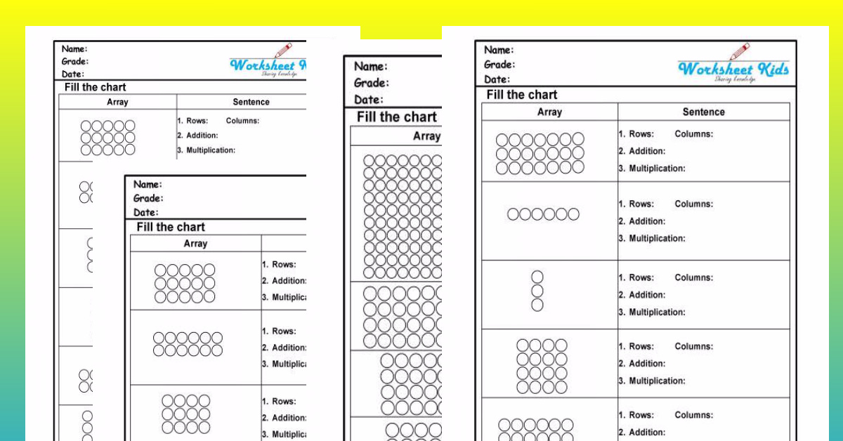 Multiplication Arrays Worksheets For 2nd And 3rd Grade Free Pdf