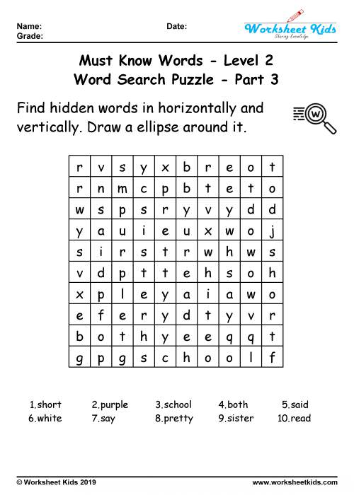 super teacher word search grade 2