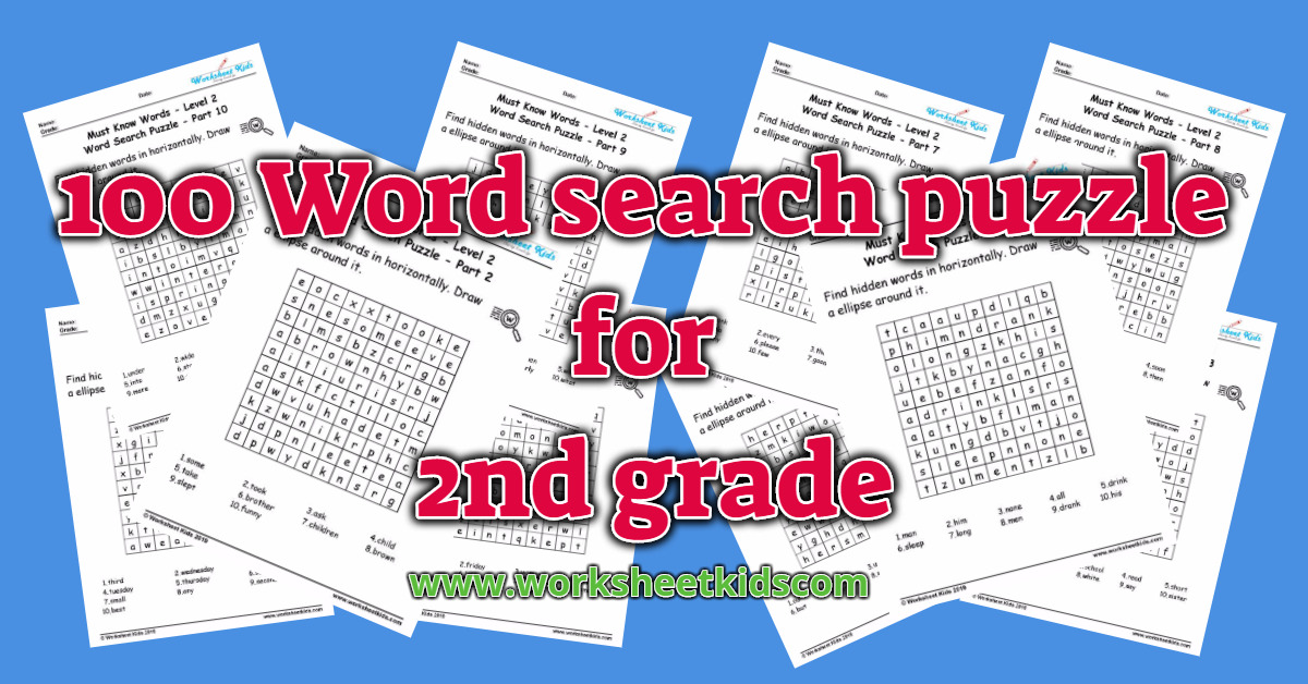 word search puzzle grade 2