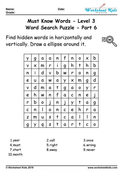 word search puzzle worksheets pdf 3rd grade