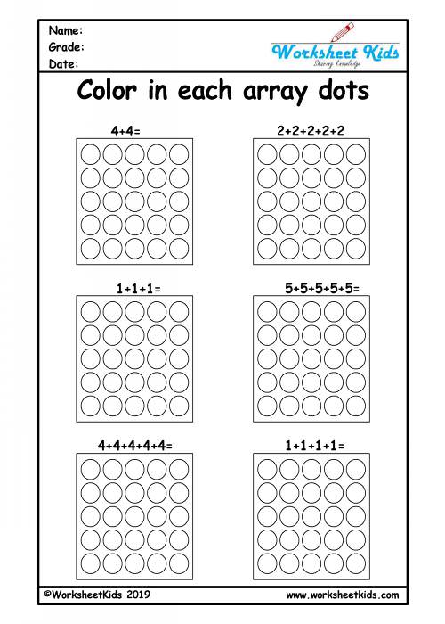 multiplication as repeated addition worksheets