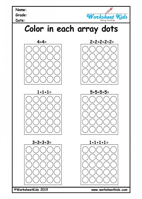 multiplication as repeated addition coloring year 2