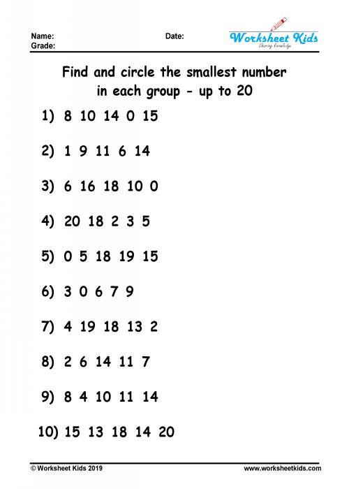 numeration least number grade 1