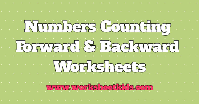 counting forward and backward worksheets
