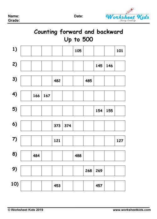 counting forwards and backwards to 100