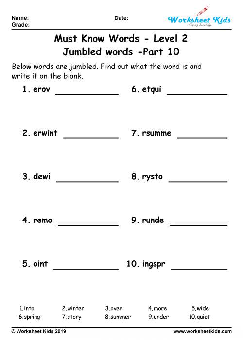 unjumble letters