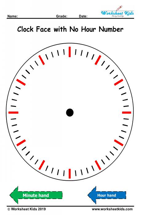 Free Printable Clock Face for Kids
