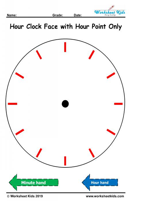 Hour clock face with hour point only