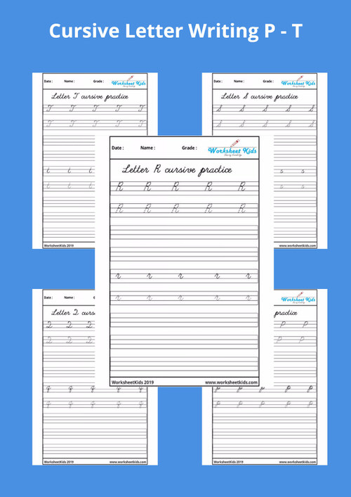 Uppercase and lowercase cursive practice sheet