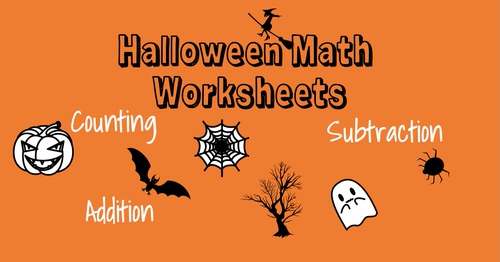 Halloween math worksheets for kindergarten and preschool