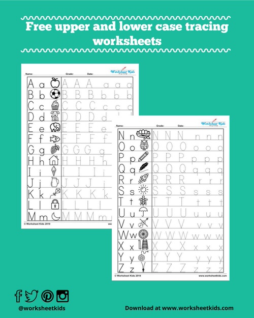 free printable alphabet letters upper and lower case tracing worksheets