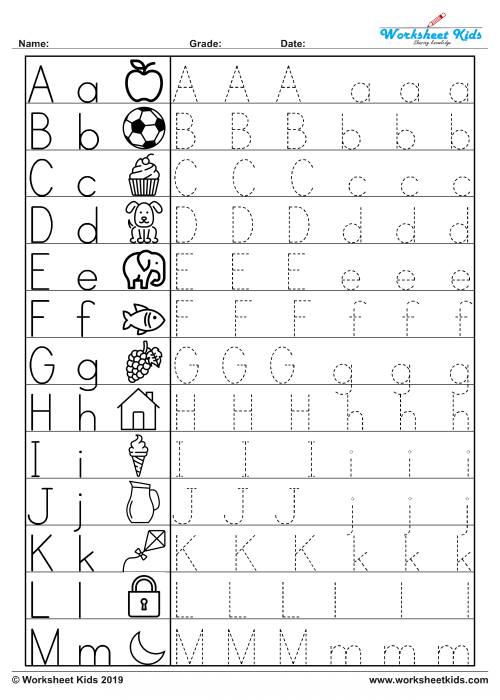 free printable alphabet letters upper and lower case tracing worksheets