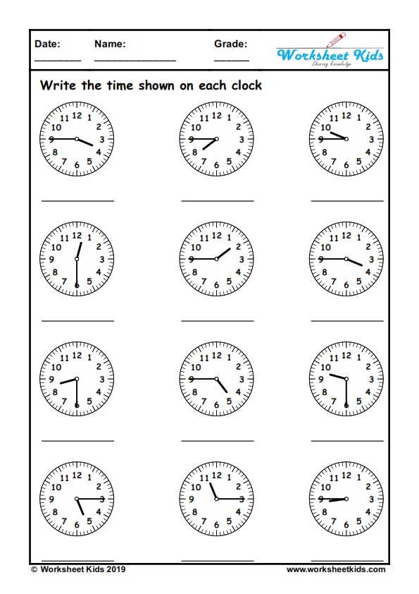 telling time 15 minute intervals analog clock orksheets