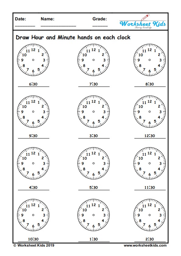 digital time worksheets printable pdf