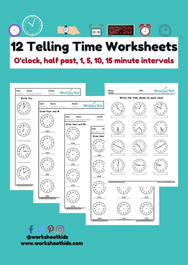 Telling time worksheets and activities