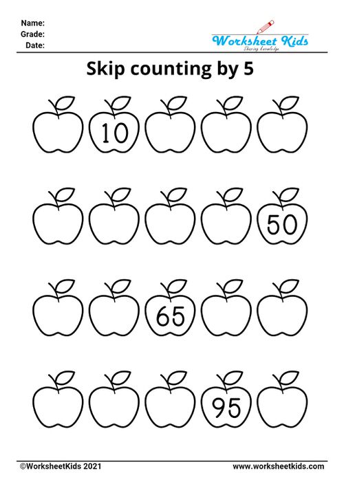 Skip counting by 5 worksheet