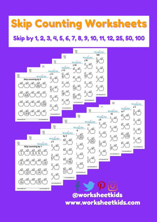 skip counting worksheets for 2nd grade and 3rd grade free pdf