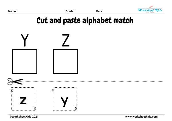 abc cut and paste worksheets
