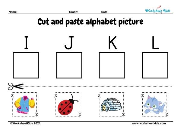 cut and paste alphabet images worksheet activities