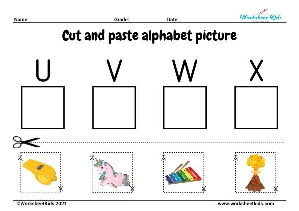 cut and paste alphabet letter pictures printable