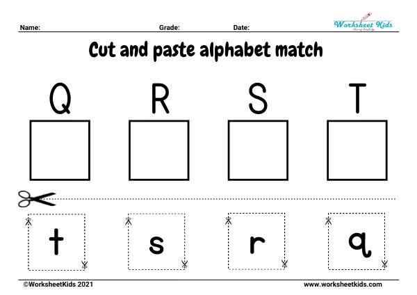 matching capital and lowercase letters cut and paste
