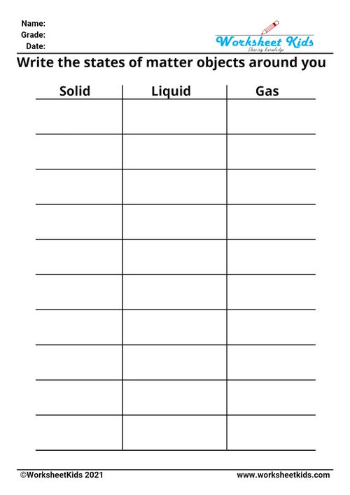 matter worksheets pdf