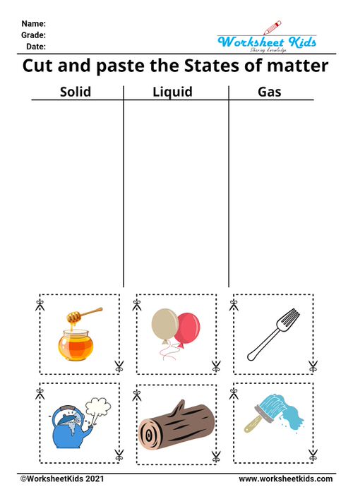 solid liquid gas worksheets pdf