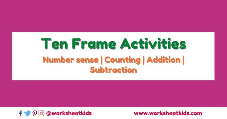 ten frame math worksheets