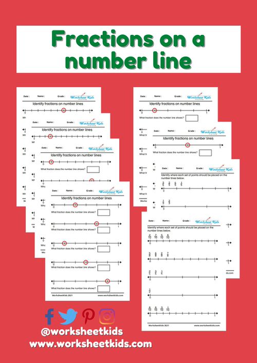 worksheets for fractions on a number line 3rd grade