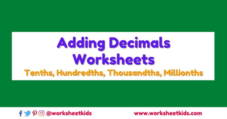 adding decimals worksheets with answers KS2