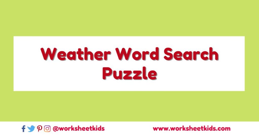 free printable weather word search puzzle for kids with answer key