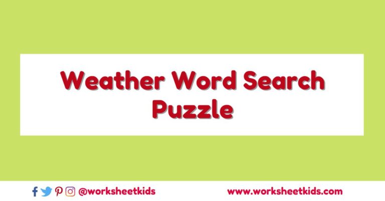free printable weather word search puzzle for kids with answer key