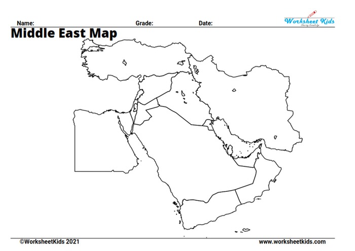 Blank Middle east map