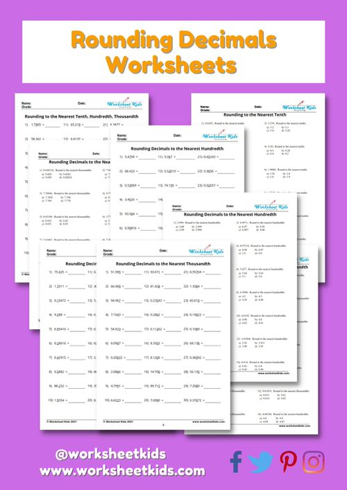 rounding decimals worksheet