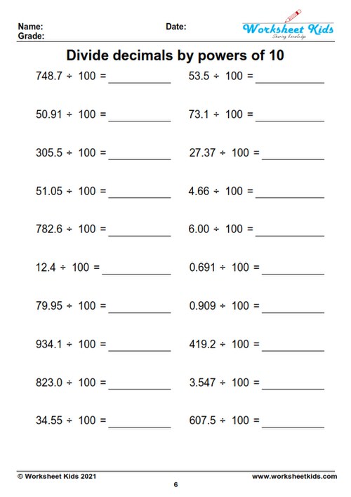 dividing decimal numbers by powers of 100