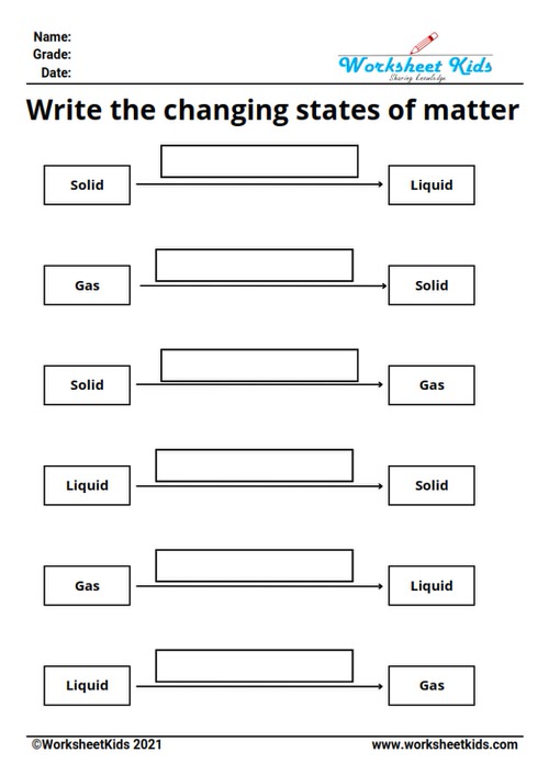 states of matter and phase changes worksheet answers