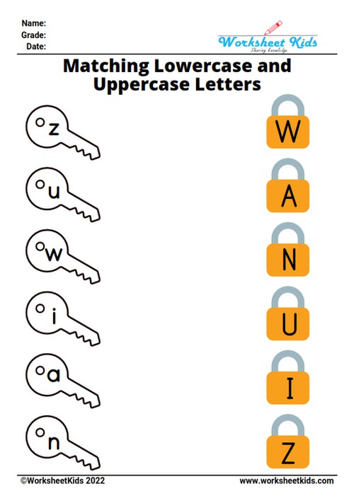abc letter matching printable activity