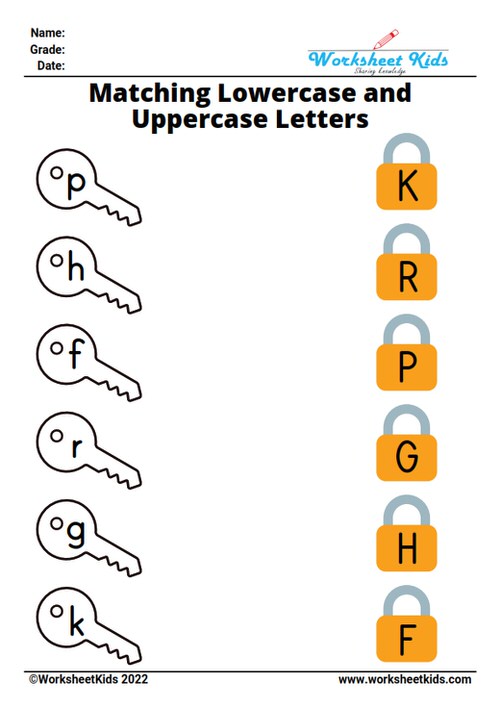 free uppercase and lowercase matching printable
