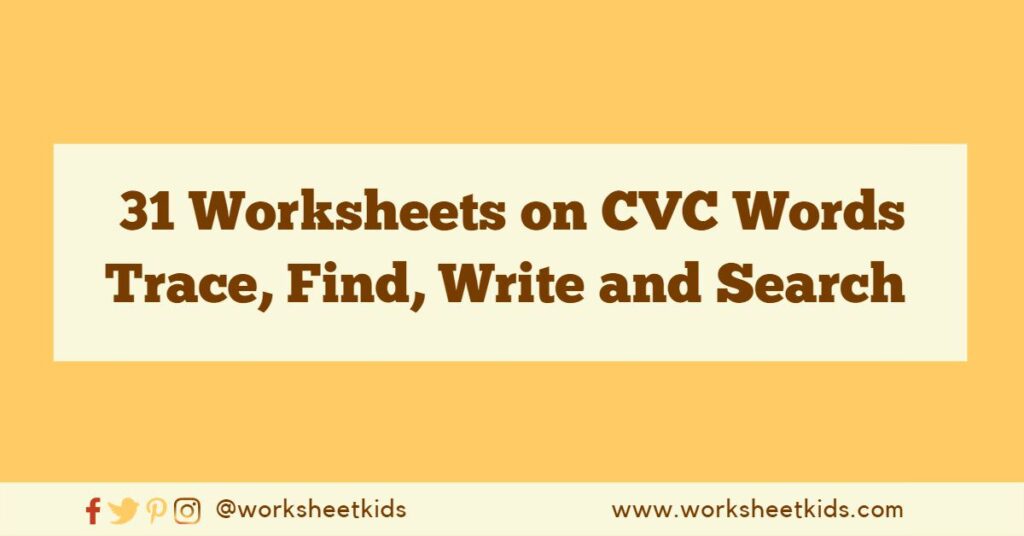 Consonant Vowel Consonant and short vowels worksheets and activities